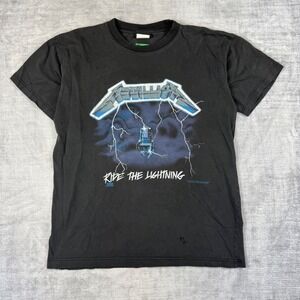 Metallica Shirt Mens XL Black Ride the Lightning Vtg 1994 Artimonde Distressed